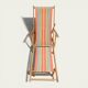 Vintage striped multicoloured deck chair with original patina.