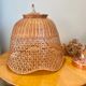 Vintage rattan pendant lamp copper electric frame