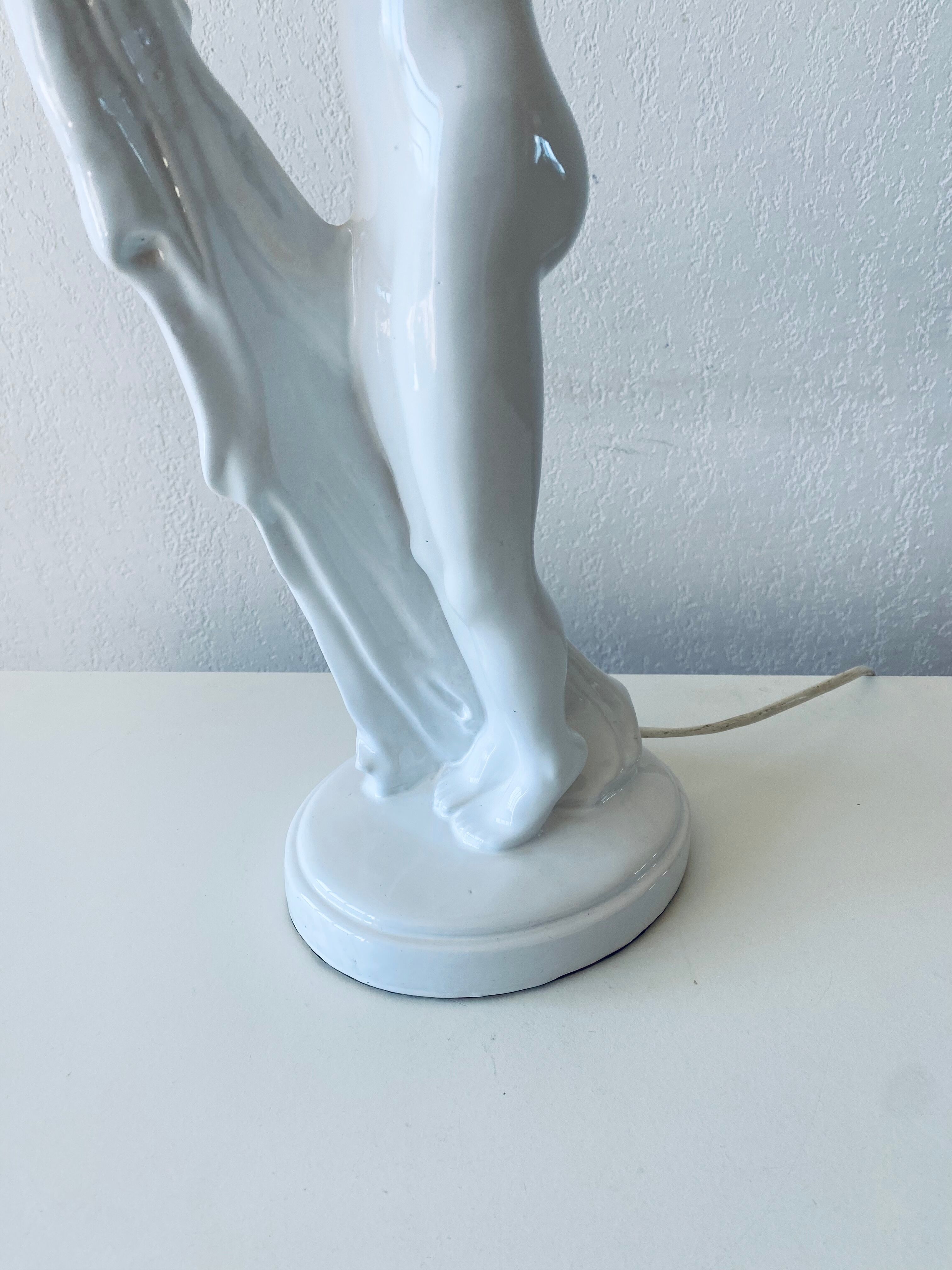Ceramic naked dancer lamp