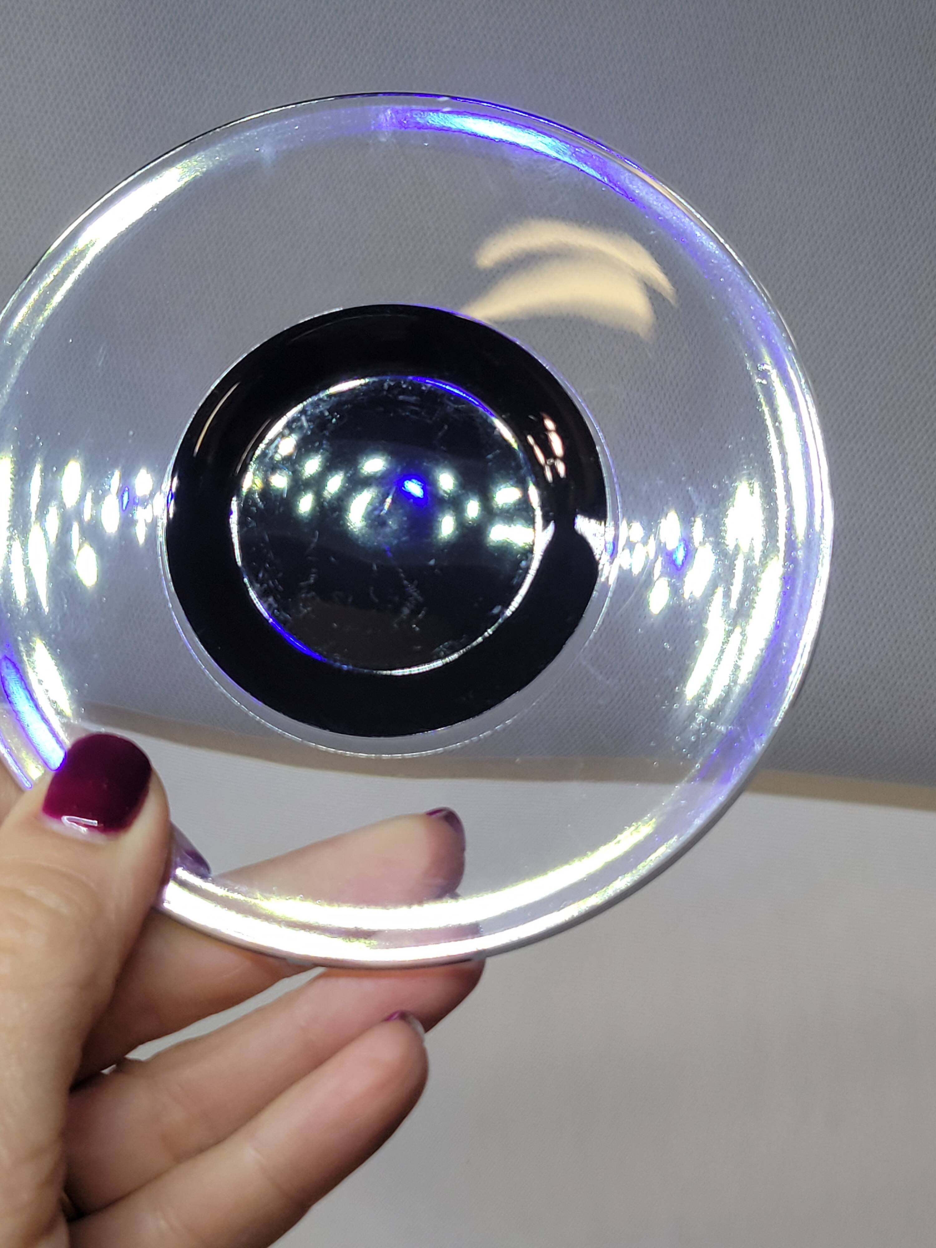 Guzzini Coffee Set 6 Porcelain Espresso Cups and 6 Plexiglas Saucers