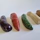 Set of 9 vintage ceramic vegetable knife holders