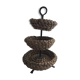 Fruit tray display in braided rope on 3 levels