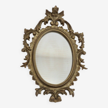 Miroir doré style Baroque Rococo, années 60 70