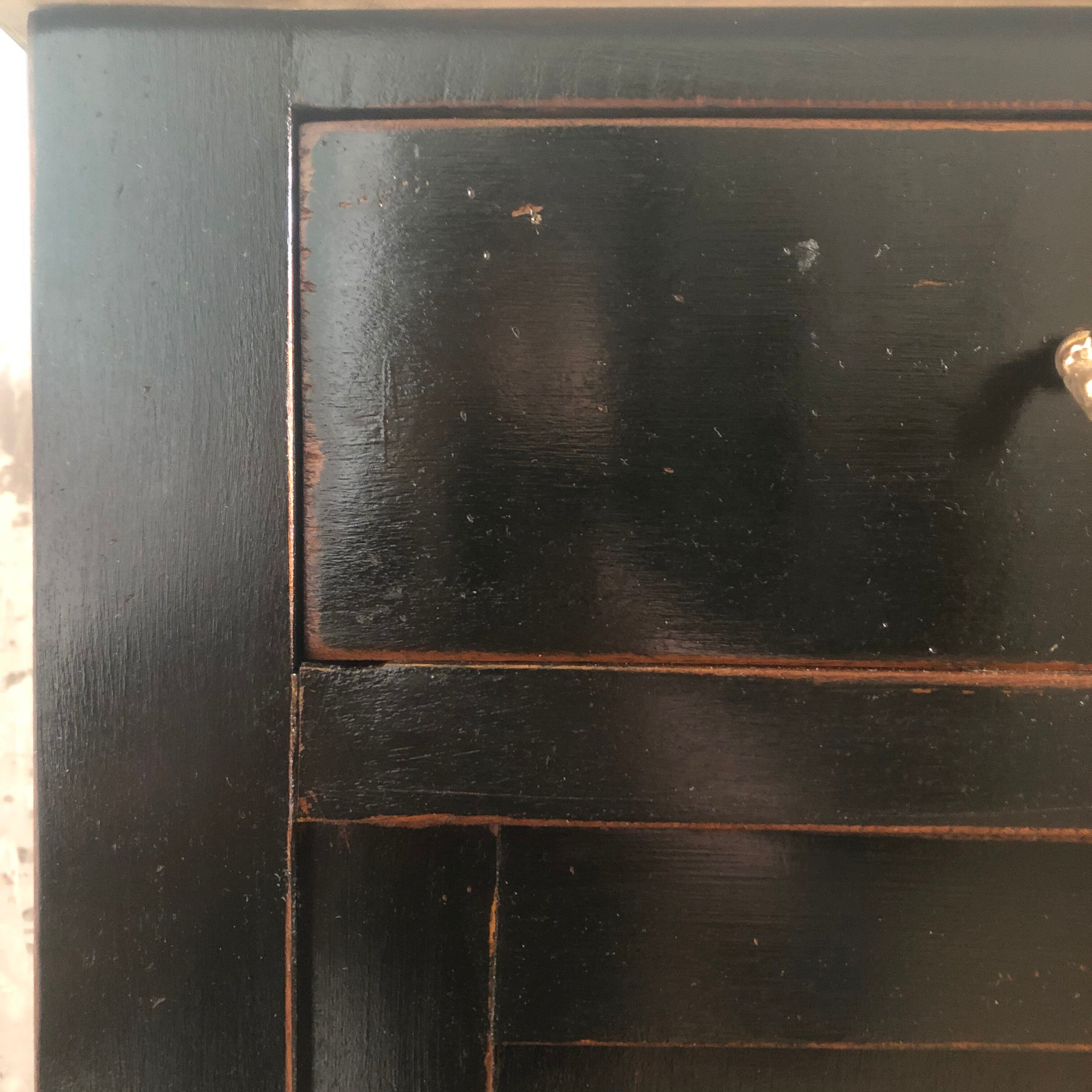 Ancien buffet en bois, marbre blanc