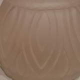 Vase in molded pressed glass frosted white stylized in art deco shapes
