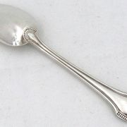 Ravinet d'Enfert 6 silver-plated moka spoons Minerva, Art Deco fluting