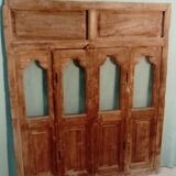 Fenêtre-porte ancienne en teck
