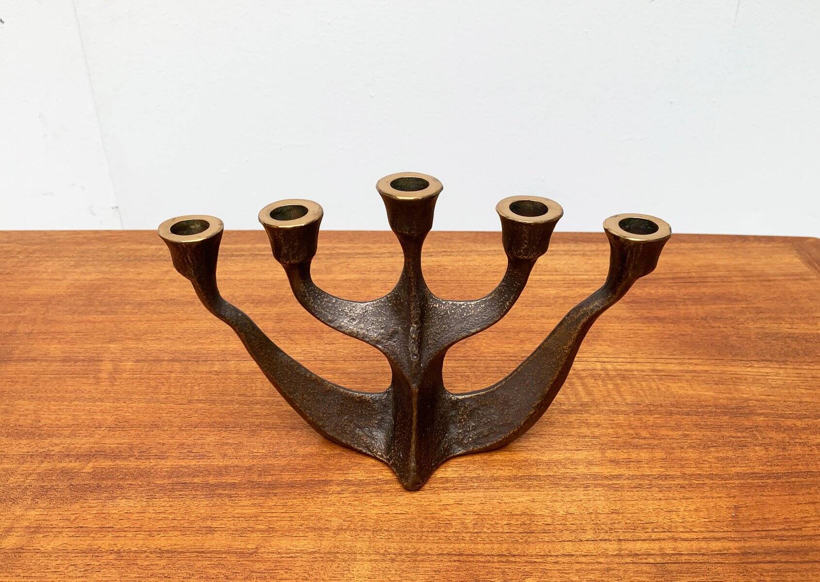 Vintage German brutalist metal candlestick by Dalbeck.