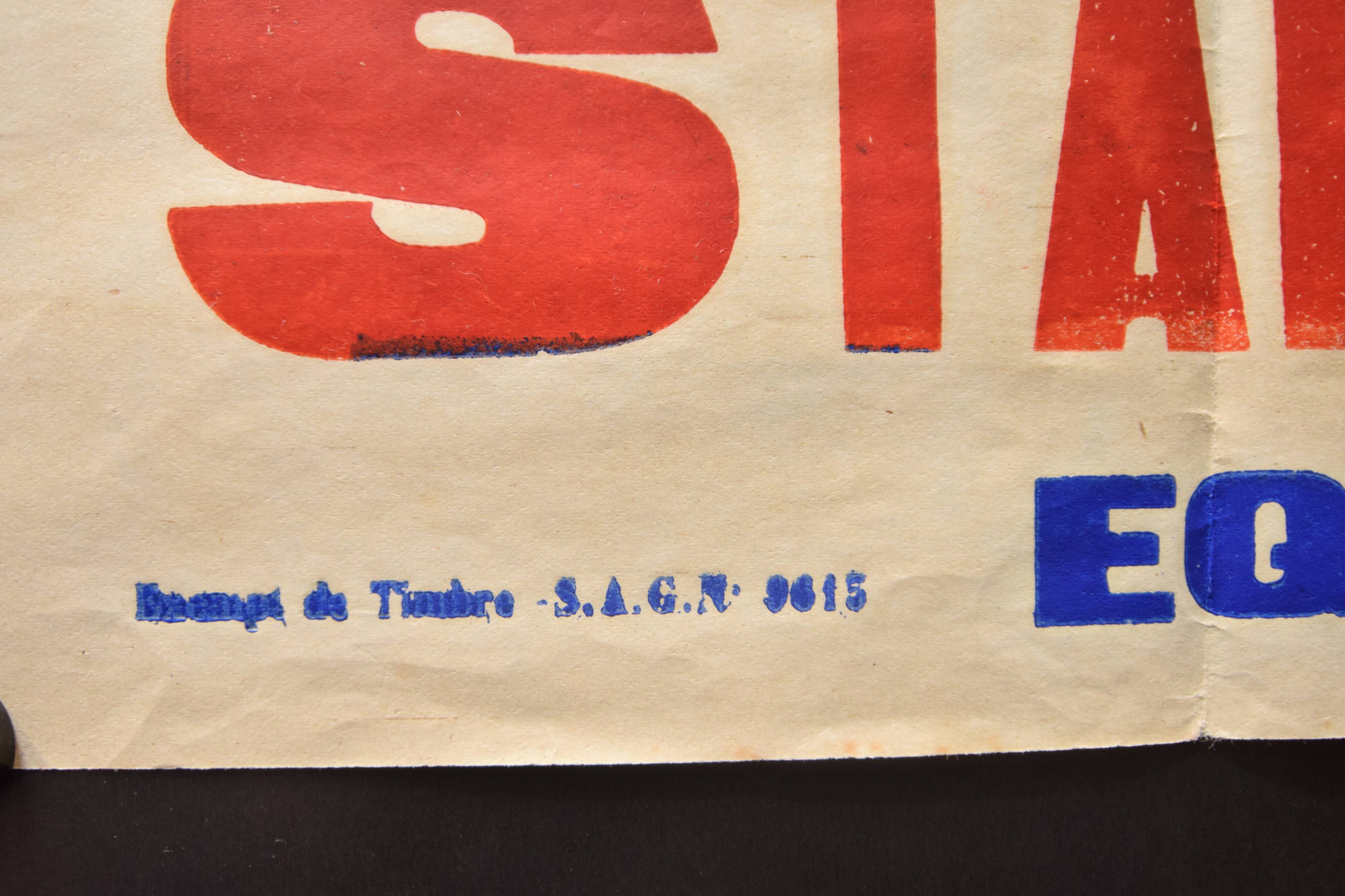 "Rugby Match" poster, City of Langon 1930