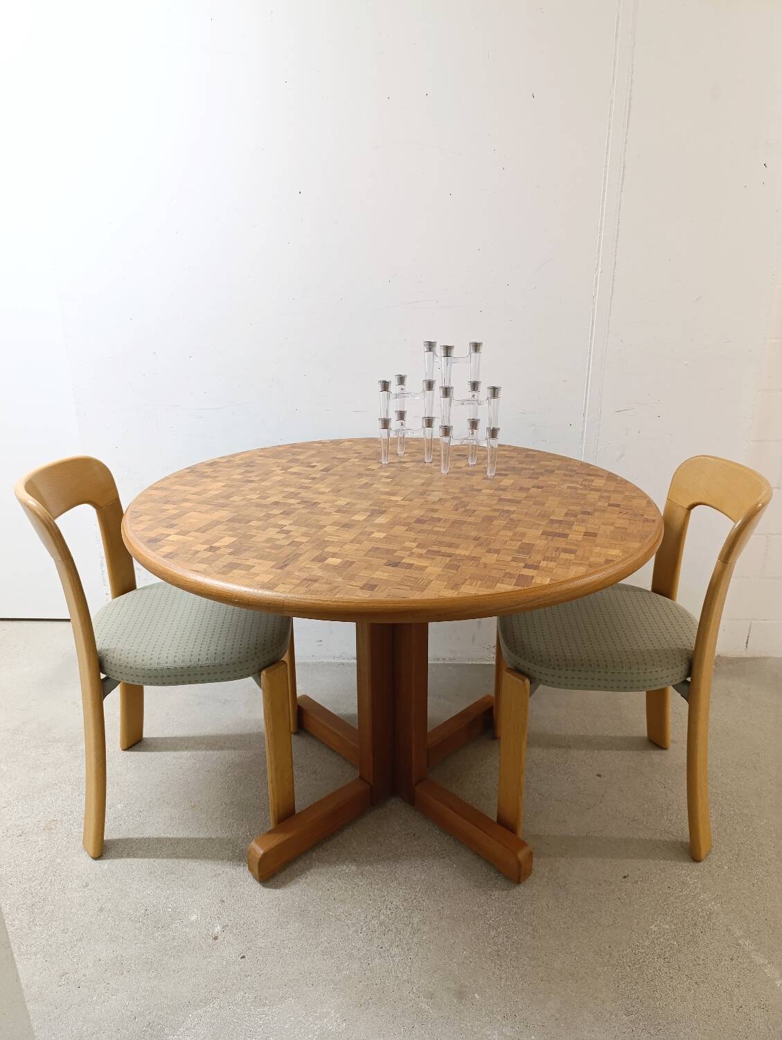 Vintage wooden mosaic table