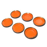 Set of six enameled copper plates, germany, 1960s