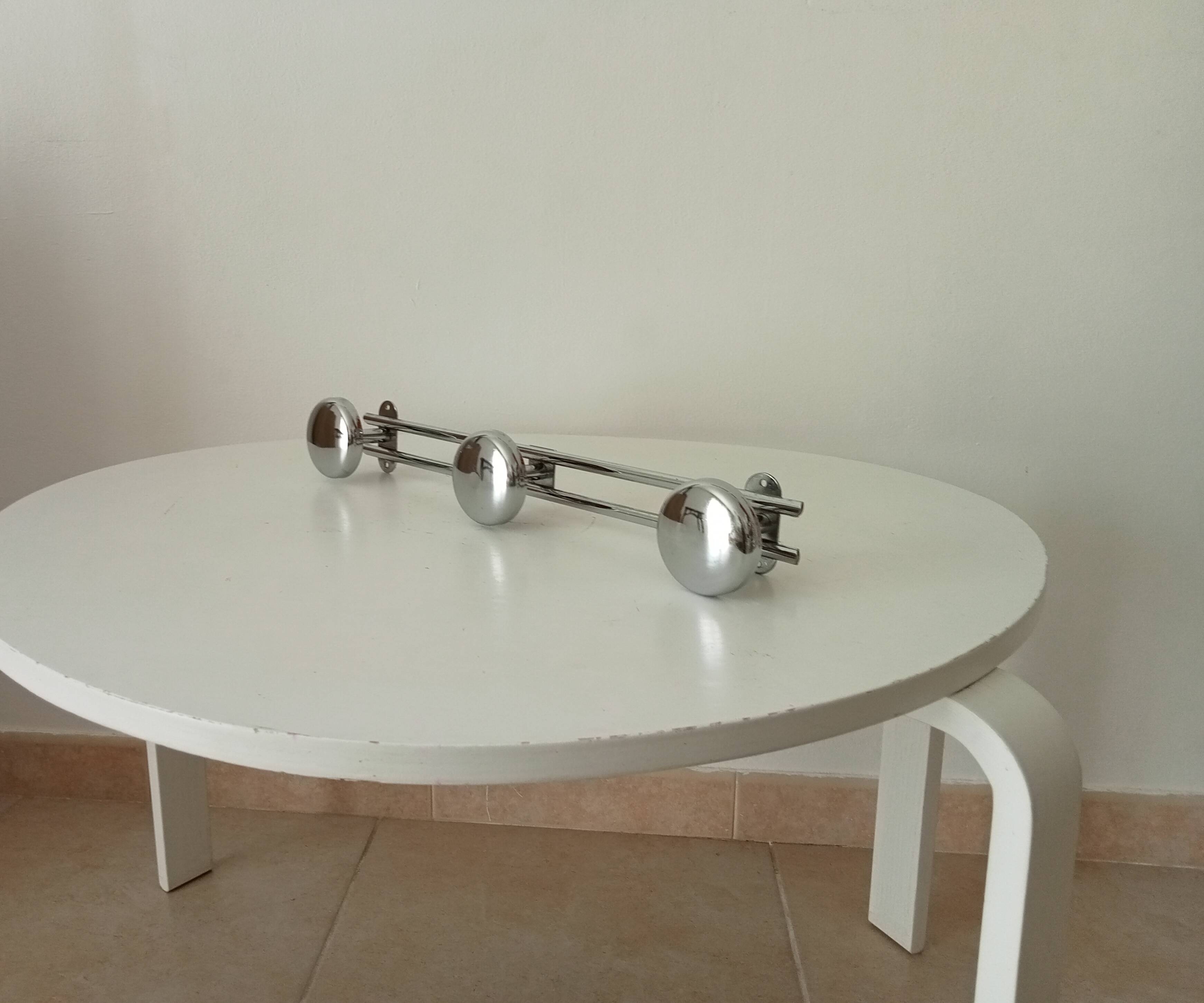 Vintage chrome wall coat rack from the 60s/70s.