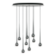 Lustre falling sun water argenté à 9 pendules de tobias grau