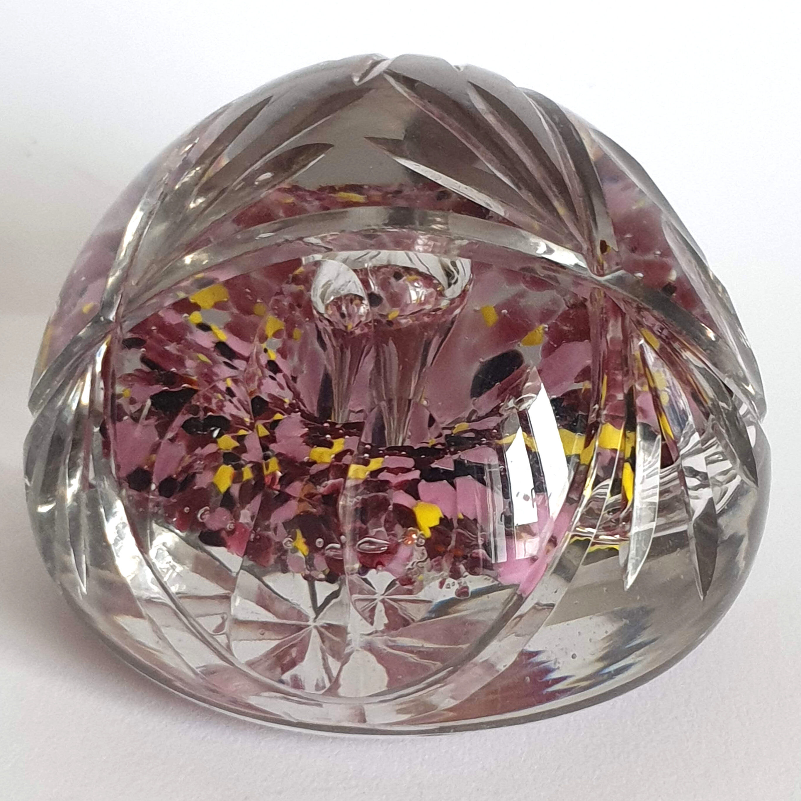 Cut crystal paperweight sulphide