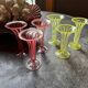 6 mouth-blown twisted glasses from 1925, Germany