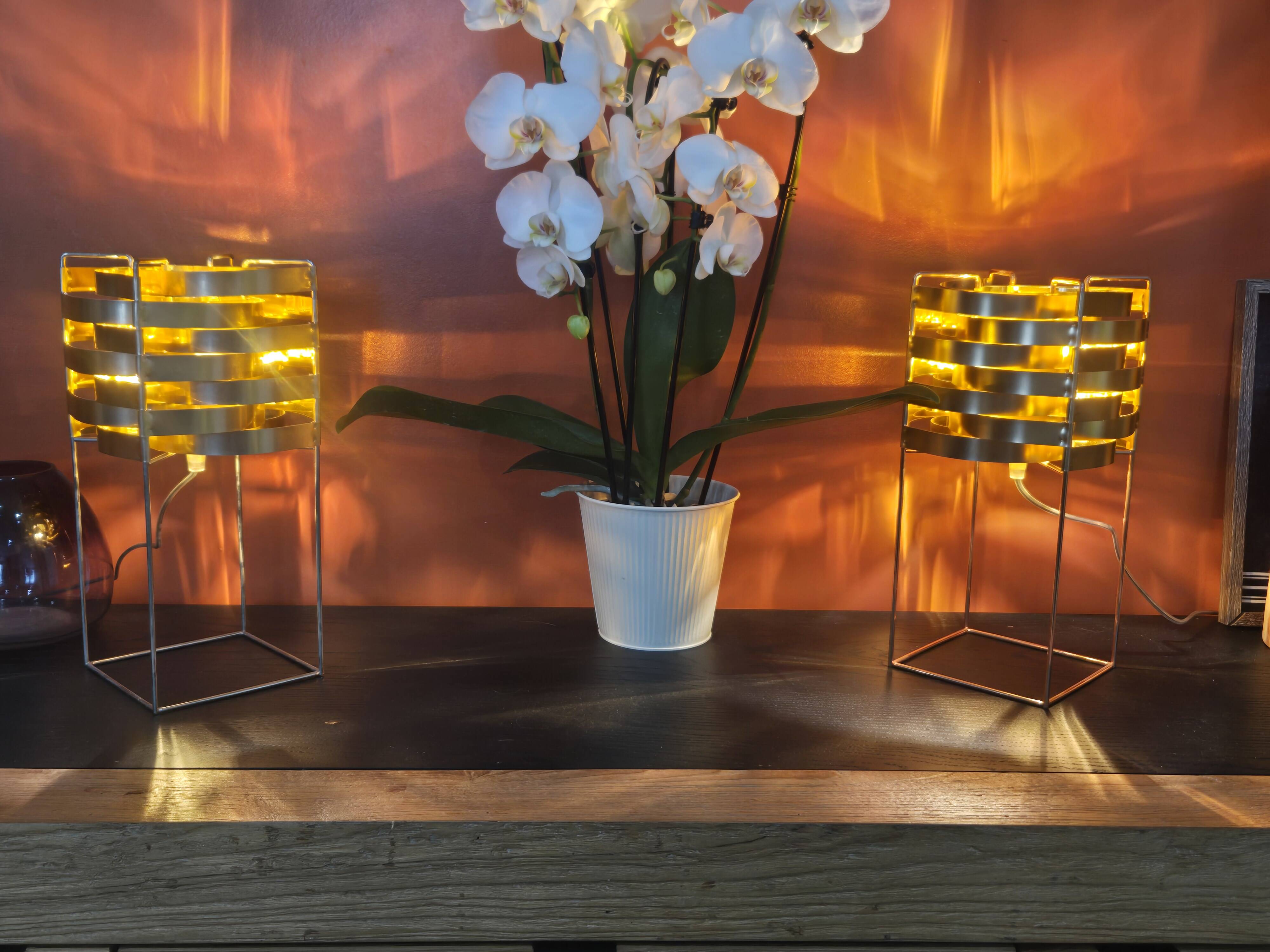 Pair of lamps max sauzé – ekilux – vintage design metal brass