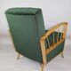 Fauteuil en velours d’olive, années 1970