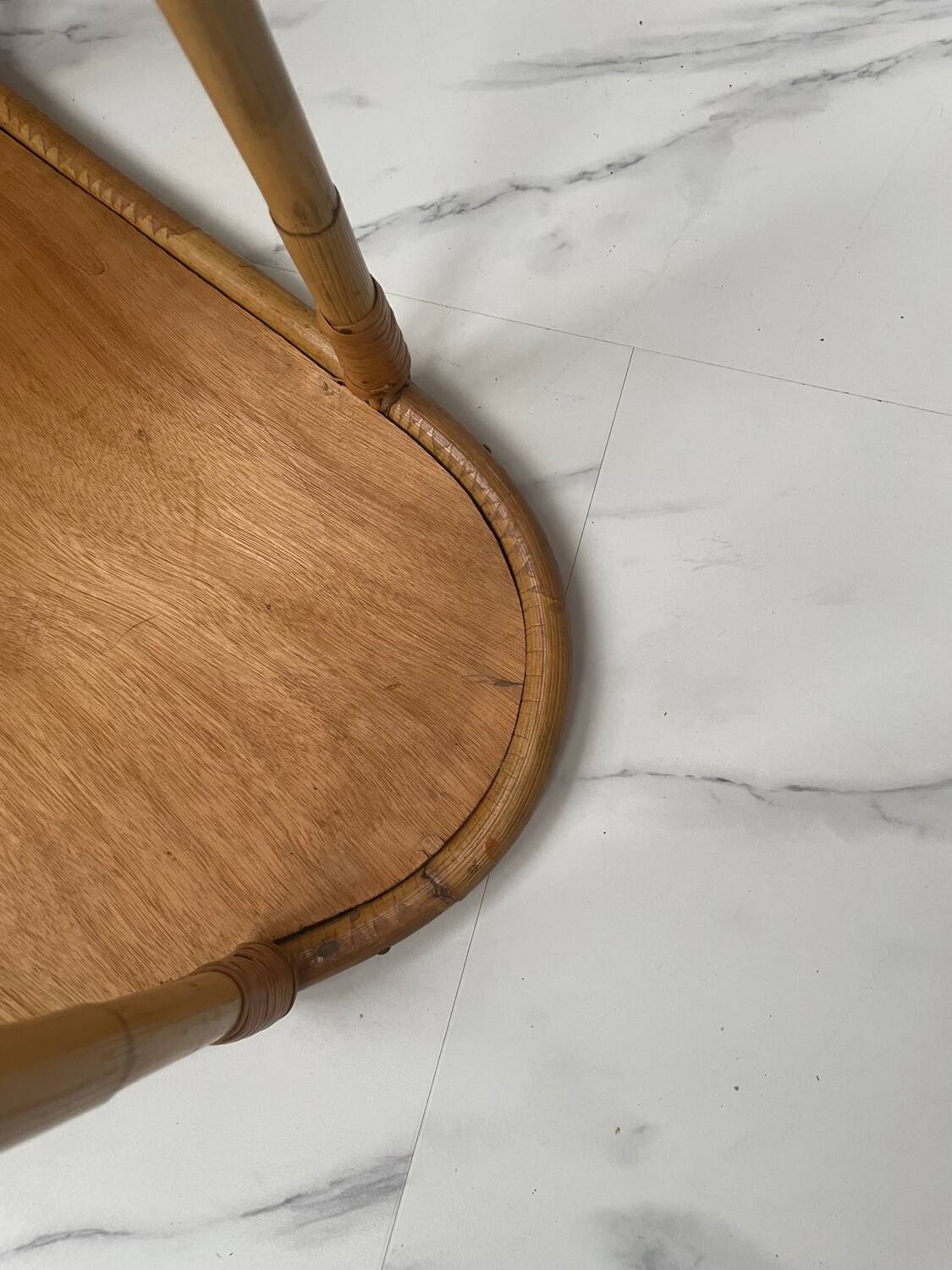 Small banbou tripod table from the 70s