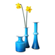 Arrangement of 3 blue glass 'Carnaby' vases by Per Lütken for Holmegaard, Denmark 1960's