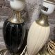 Paires pieds lampes noir & blanc beige