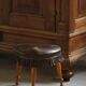 Danish oak tripod stool from the early 20th century with leather fringe, 1930s.