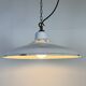 Industrial White Enamel Factory Pendant Lamp, 1960s