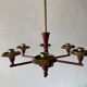 6 pendant lamps in glass and burgundy brass by Hans-Agne Jakobsson, 1960s, Sweden