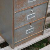 Patinated metal industrial filing cabinet – roneo