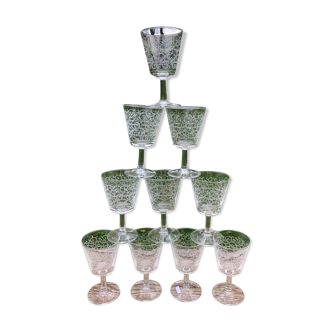 10 baroque stemmed glasses