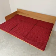 Folding bench Daybed sofa red and black fabric Libena Ex Teh