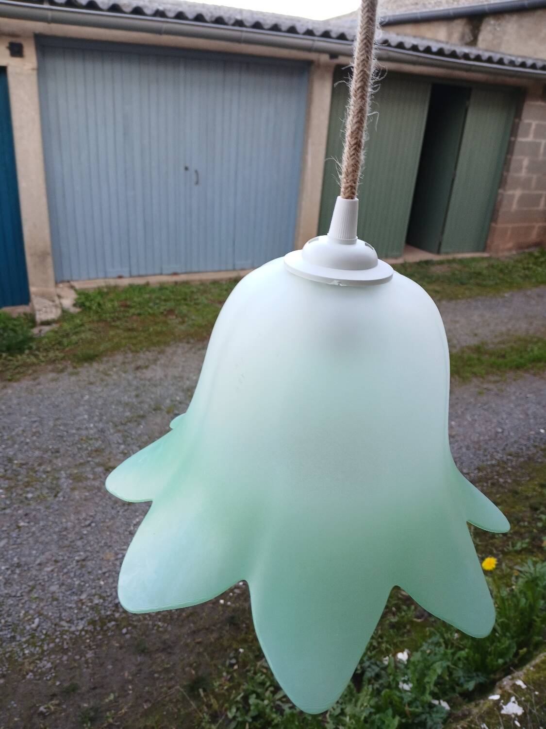 Pair of vintage tulip pendant lights