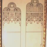 Ink drawing, early 1900s, study of stained glass windows