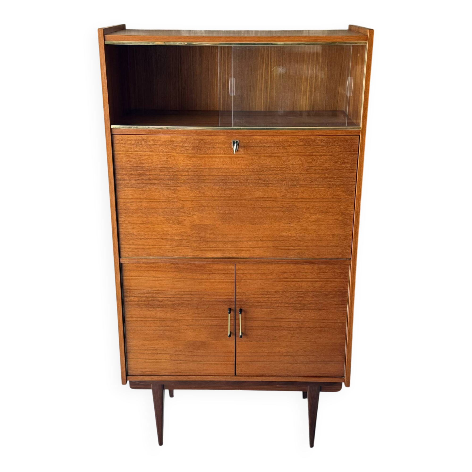Armoire secrétaire vintage scandinave en teck, 1960