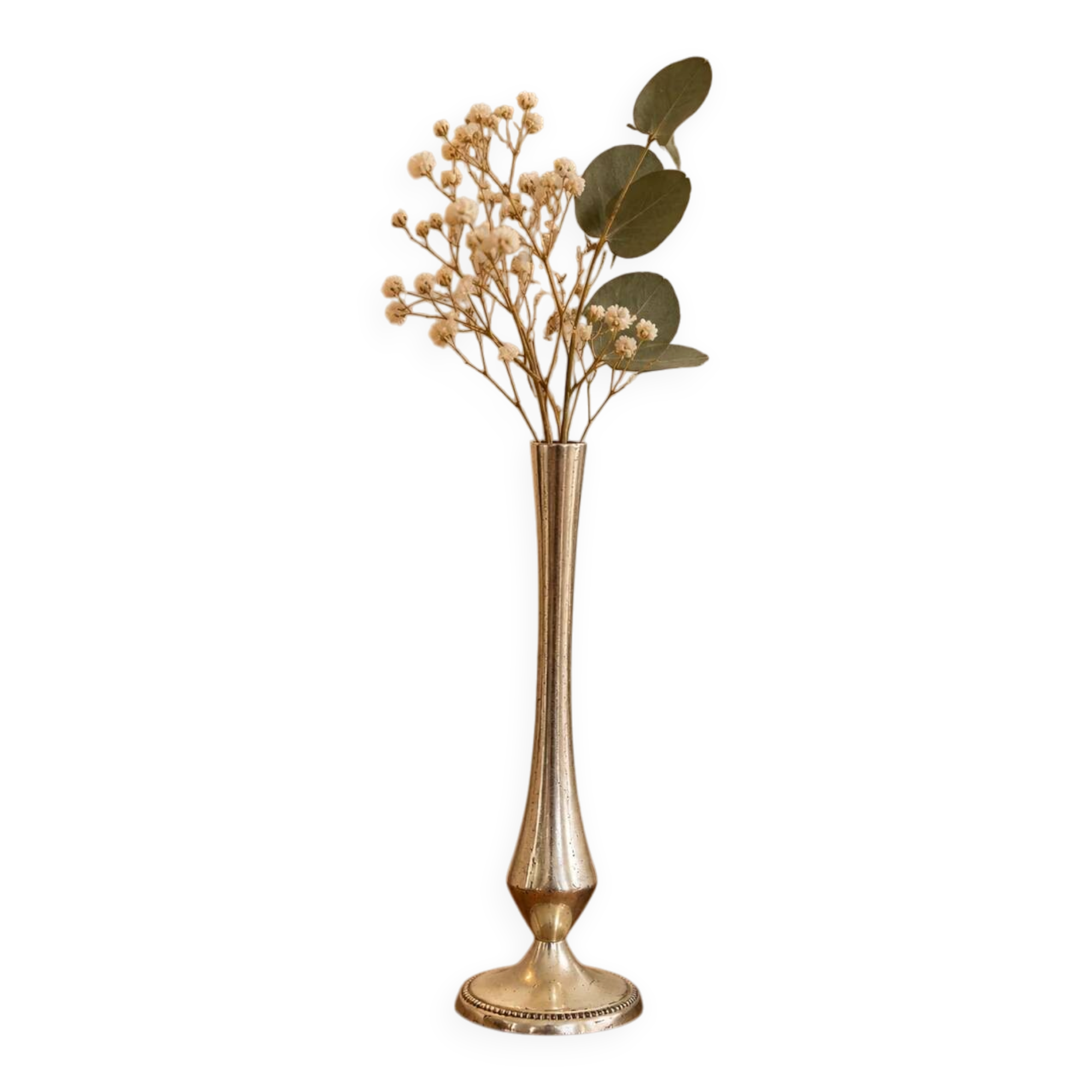 Vintage silver-plated soliflore – tall trumpet vase on a stand