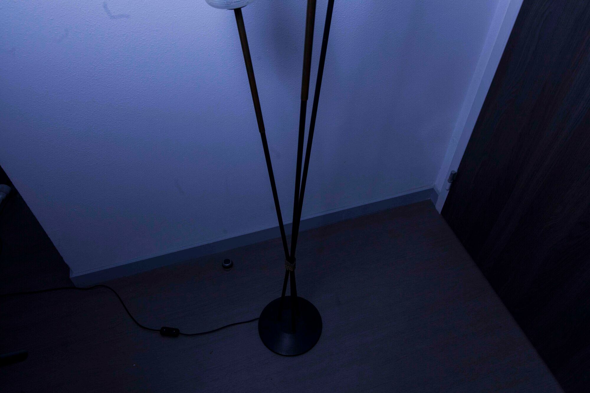1960 brass cast iron and glass lamppost 3 heads