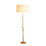 Pair of gilded metal floor lamps. 20th century.