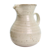 Glazed earth jug, Manziat pottery, rustic, vintage French