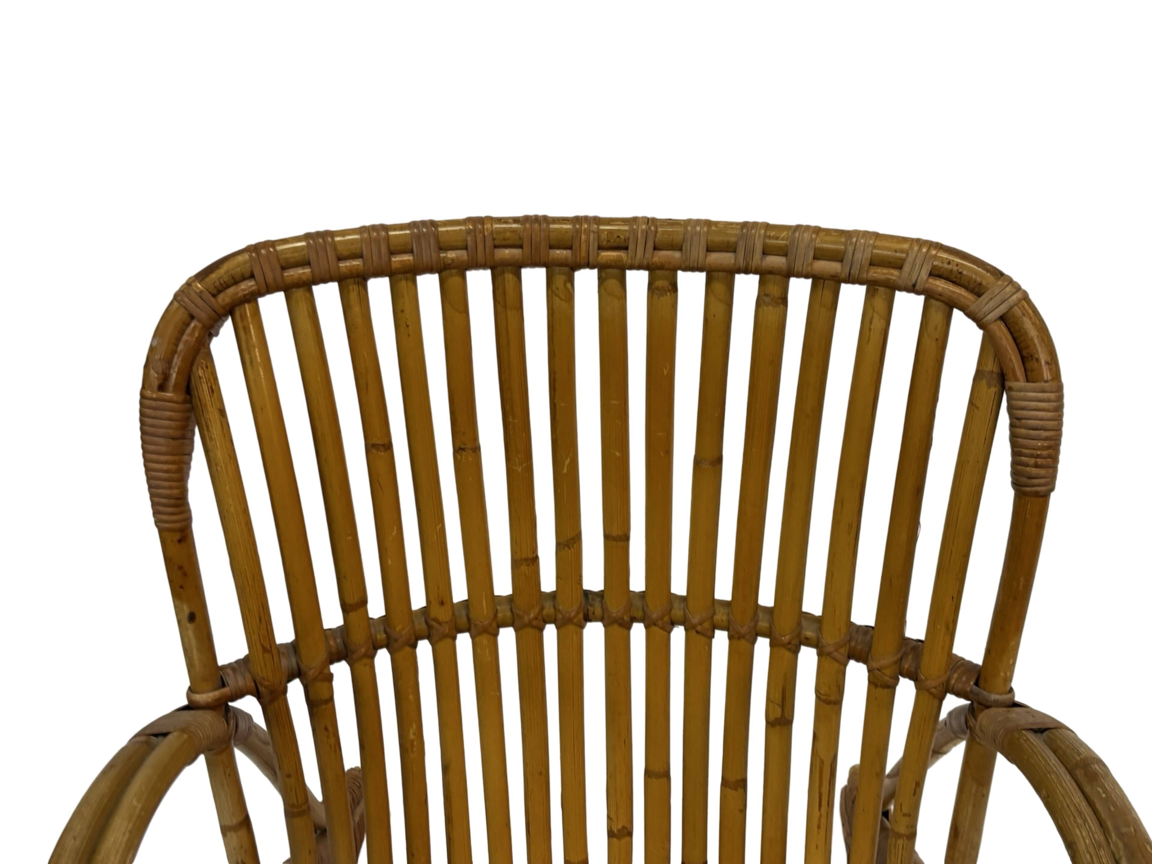 Vintage Rattan Chair Dirk Van Sliedregt Rohe Noordwolde 1960