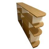 Oak veneer floating bookcase