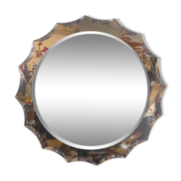 Miroir mural style Cristal Art, années 1960