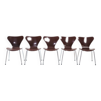 Chaises Butterfly 3107 7 arne Jacobsen par Fritz Hansen, 1960s, Set de 5