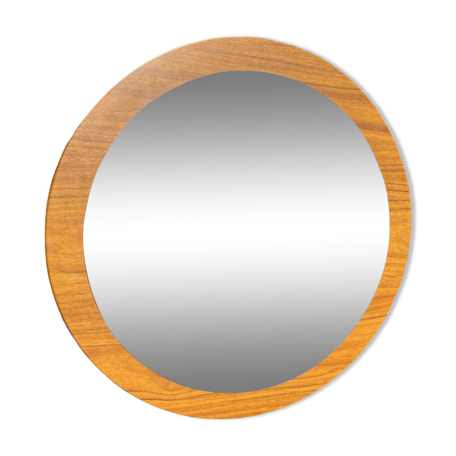 vintage teak wood wall mirror