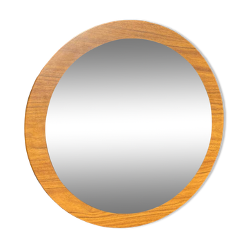 vintage teak wood wall mirror
