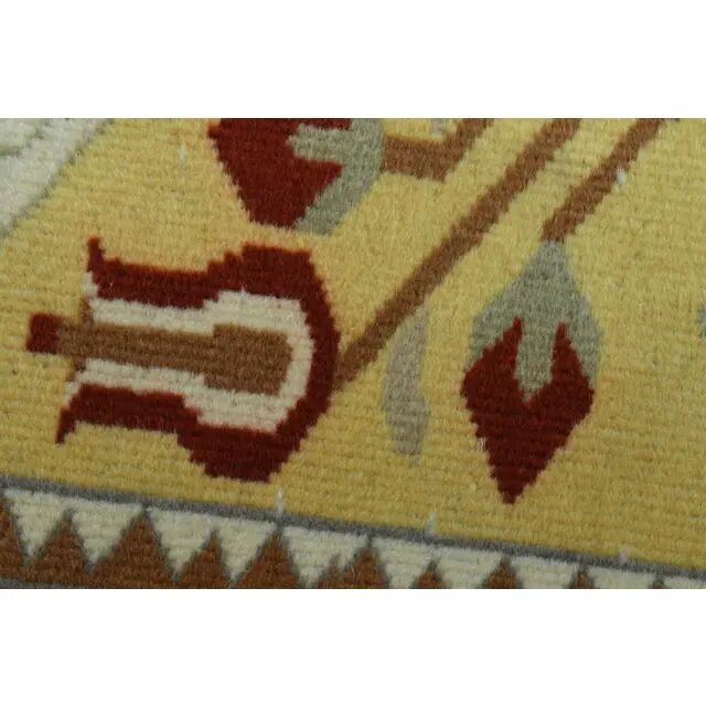 1970s Vintage Turkish Oushak Handmade Wool Cotton Beige Area Rug 155x233