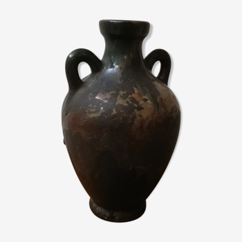 Ancien vase en terre cuite glaçuré