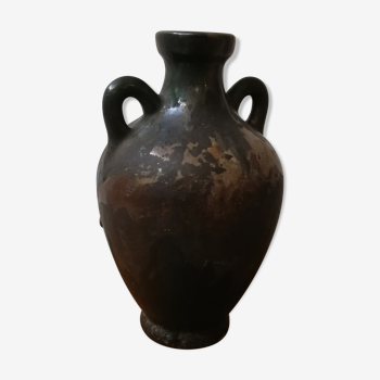 Old glazed terracotta vase