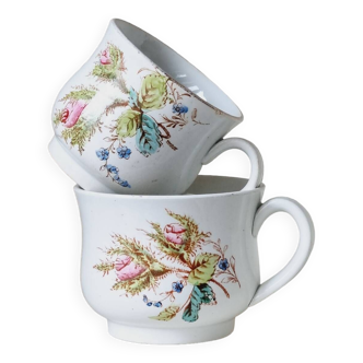 Lot de 2 tasses kg luneville polychrome