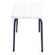 Vintage 80s melamine stool in navy blue checkered pattern.