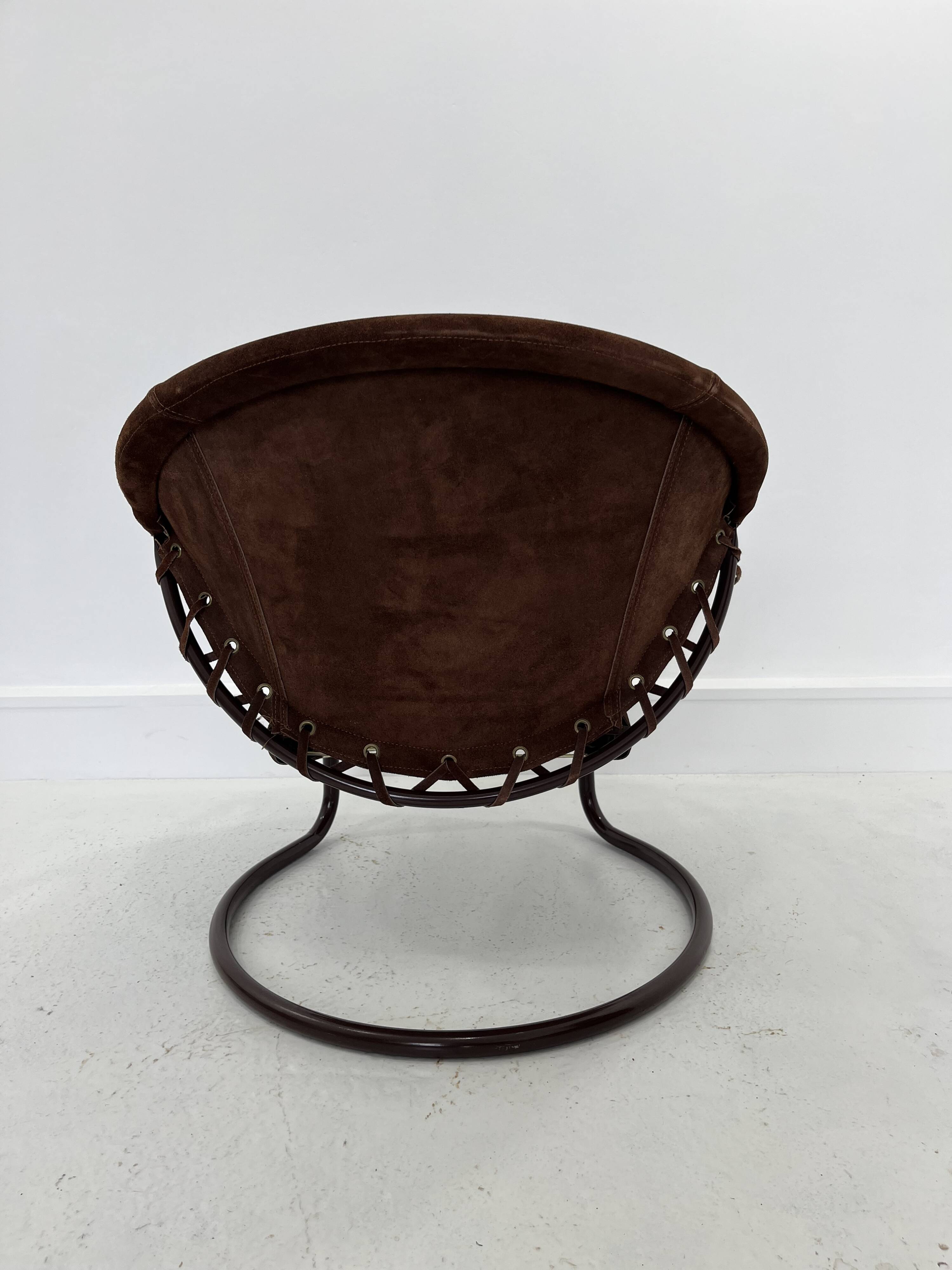 Vintage Suede Ball Chair by Lusch & Co., 1970s