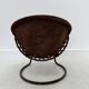 Fauteuil boule vintage en daim par Lusch & Co., 1970s